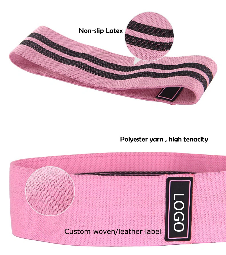 Customized Stretch Hip Bands Fabric Booty Non-Slip Elastic Workout Exercise Resistance Bands for Legs