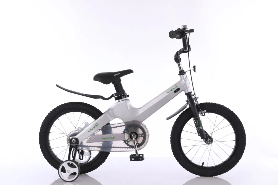 12&quot; 14&quot; 16&quot; 18&quot; Magnesium Alloy Integrated Frame Wheel Fork Children Kids Bicycle with Training Wheels Inner Brake Cable